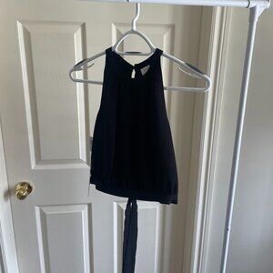 BRAND NEW Black Wilfred High Neck Tank, Size Small Tie Back
